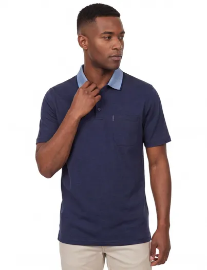 Casa Moda Casa Moda poloshirt borstzak navy