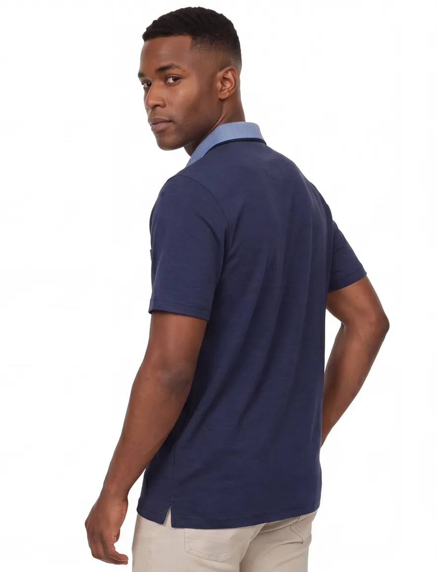 Casa Moda poloshirt borstzak navy