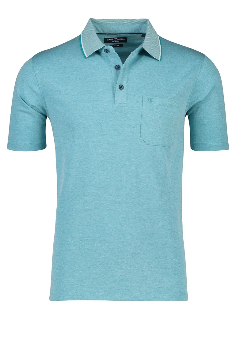 Casa Moda poloshirt borstzak korte mouw turquoise