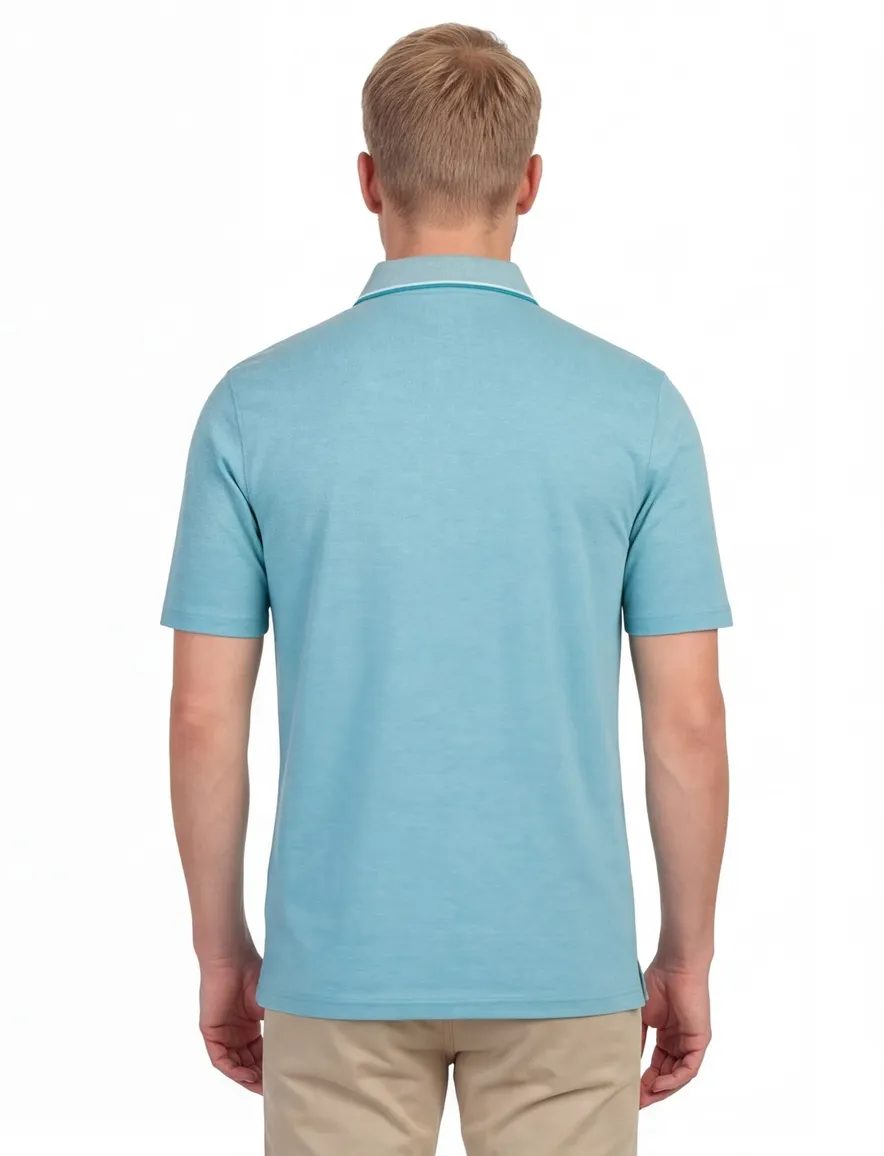 Casa Moda poloshirt borstzak korte mouw turquoise