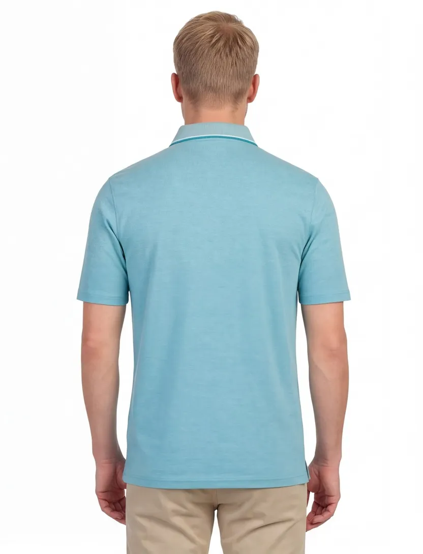Casa Moda poloshirt korte mouw borstzak turquoise