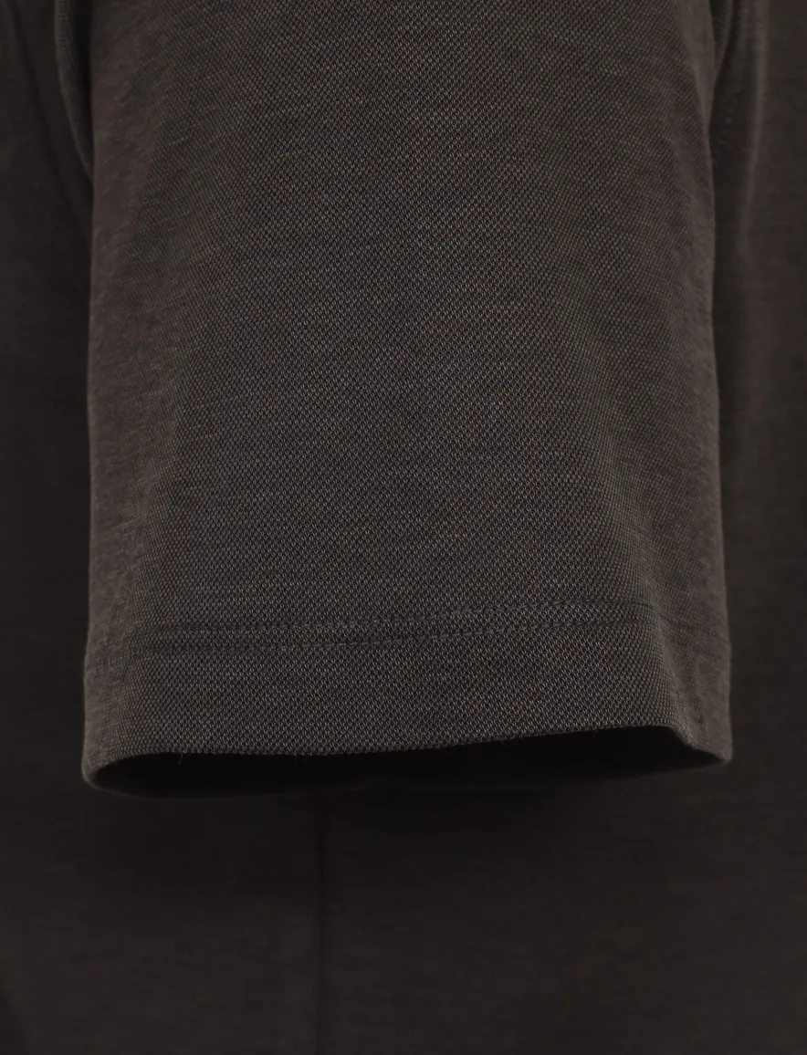 Casa Moda poloshirt korte mouw effen bruin wijde fit