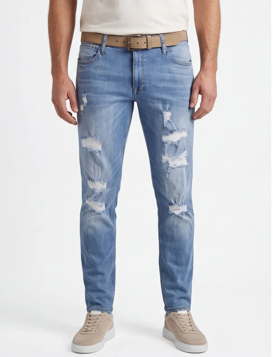 Jack & Jones Plus Size slim fit spijkerbroek blauw 5-pocket