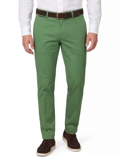 Hiltl Hiltl broek Peaker-s flatfront groen stretch