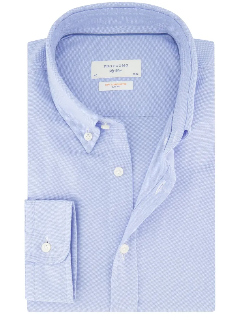 Profuomo Slim Fit overhemd lichtblauw soft constructed