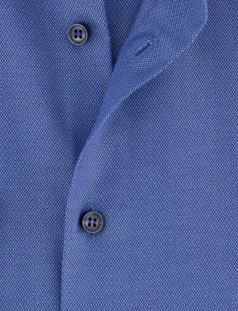 katoenen overhemd Olymp slim fit effen blauw