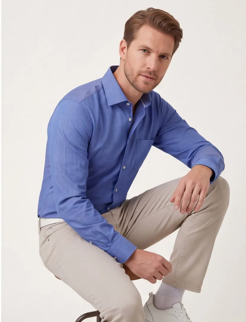 Seidensticker overhemd Regular french blue