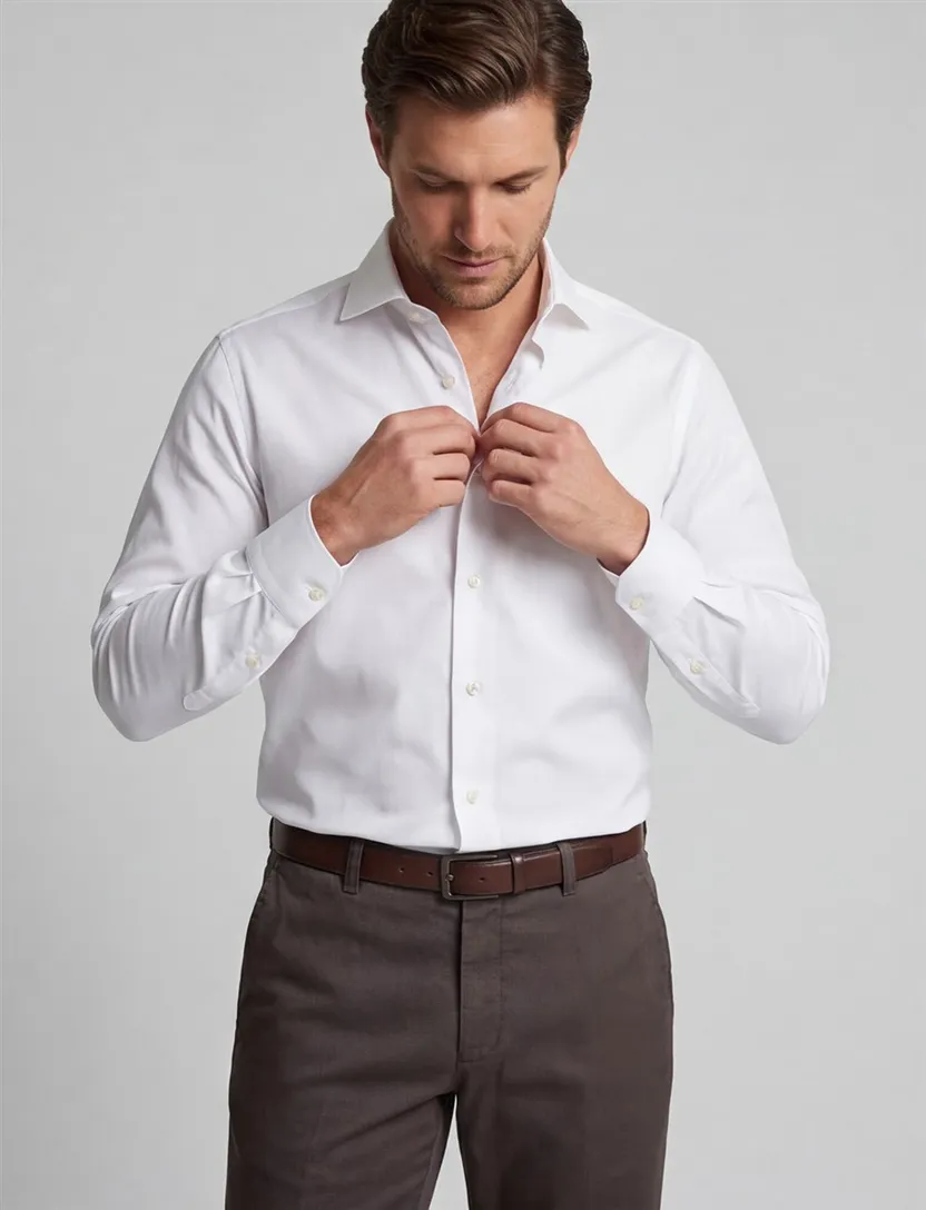 Overhemd Profuomo Sky Blue Slim Fit wit