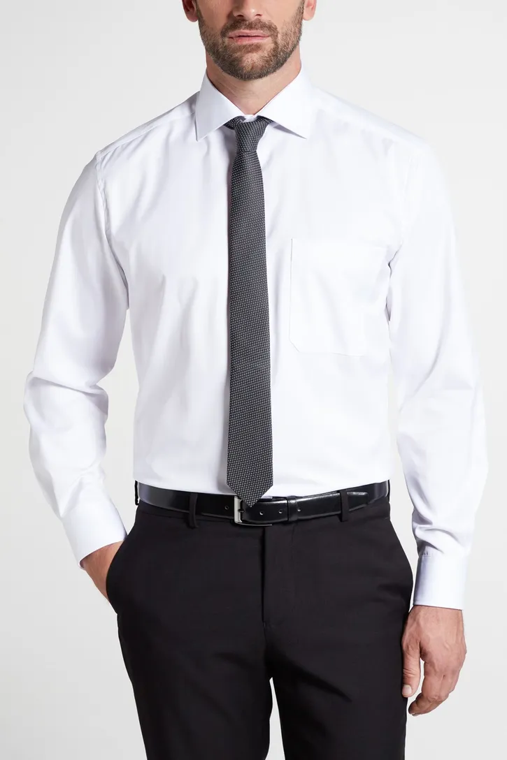 Eterna overhemd effen wit Comfort Fit