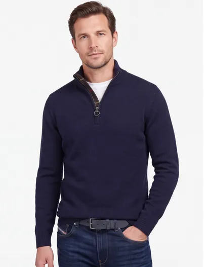 Barbour Barbour half zip trui donkerblauw