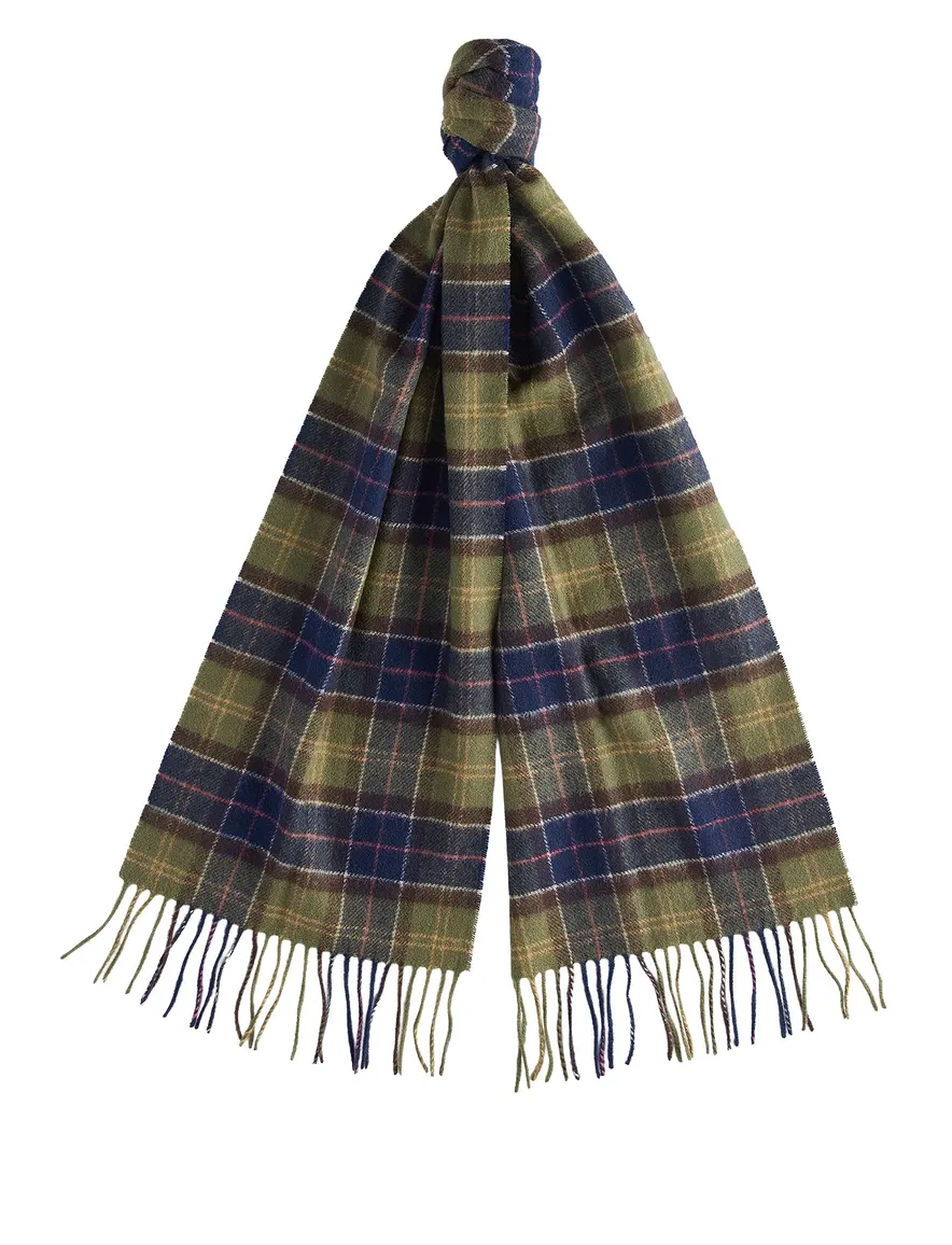 Barbour sjaal groen geruit 100% wol
