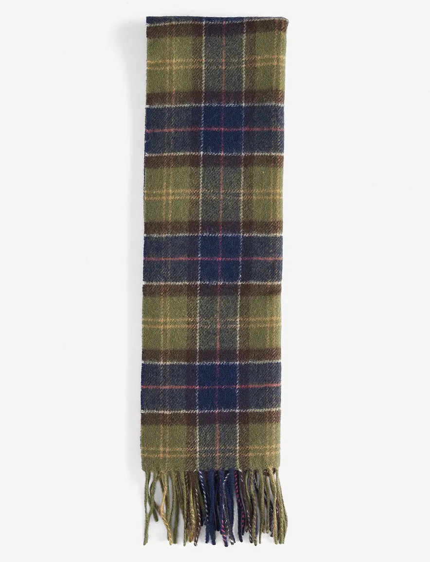 Barbour sjaal groen geruit 100% wol