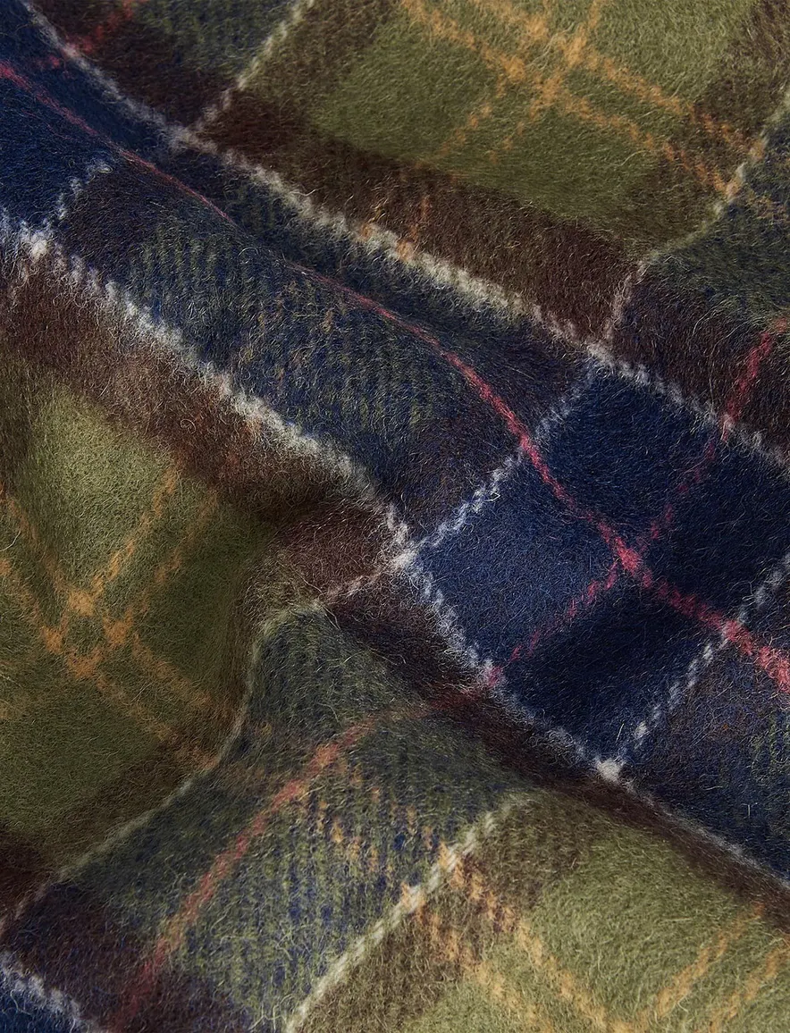 Barbour sjaal groen geruit 100% wol