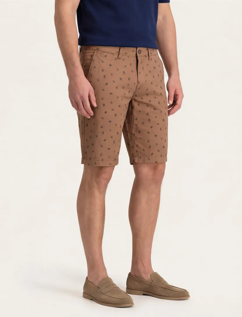 State of Art korte broek bruin print