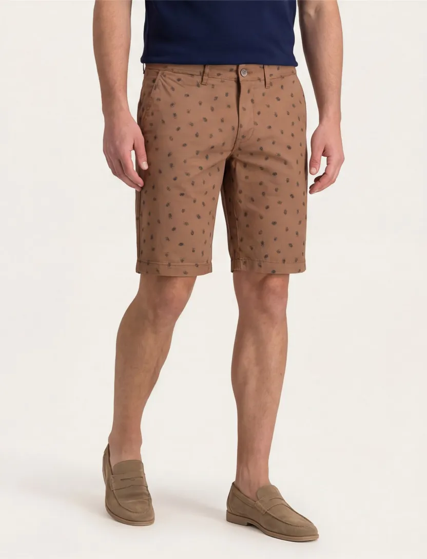 State of Art korte broek bruin print