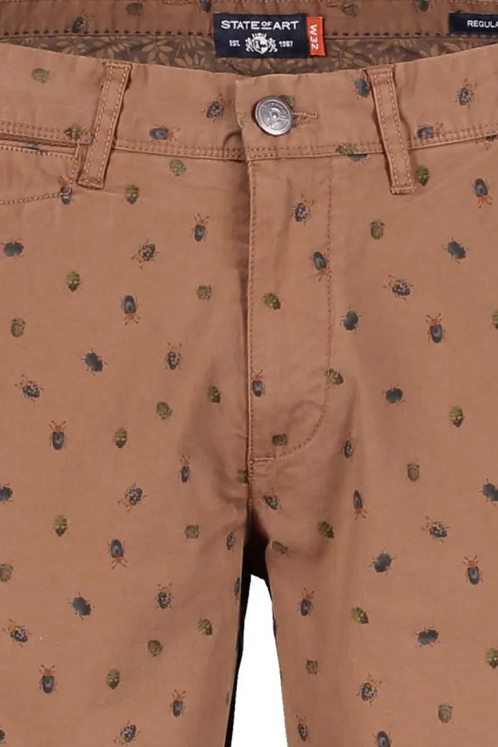 State of Art korte broek bruin print
