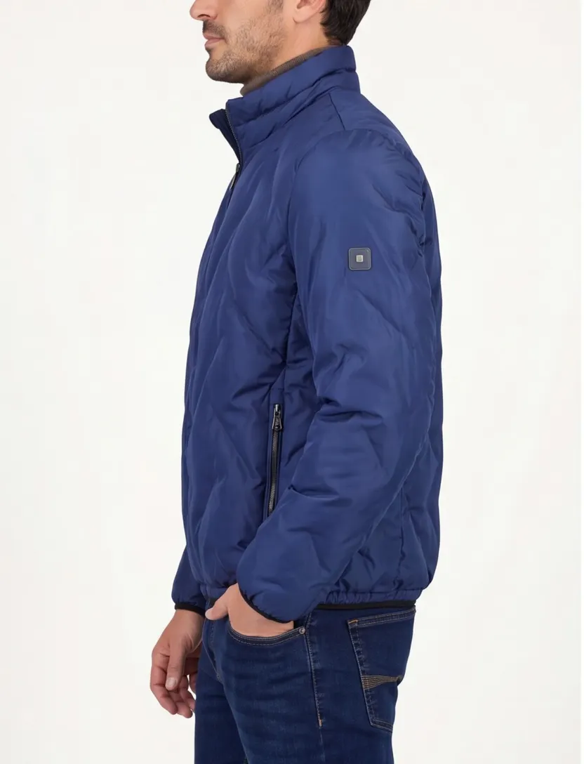 Pierre Cardin jack blauw opstaande kraag