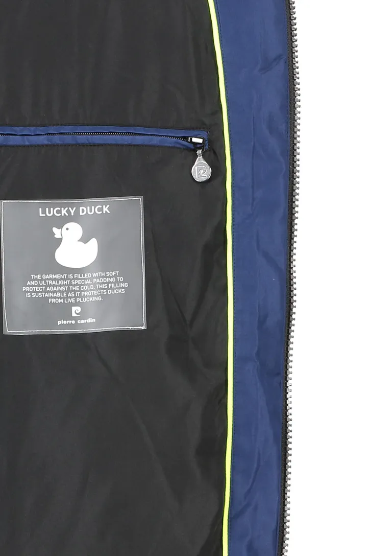 Pierre Cardin jack blauw opstaande kraag