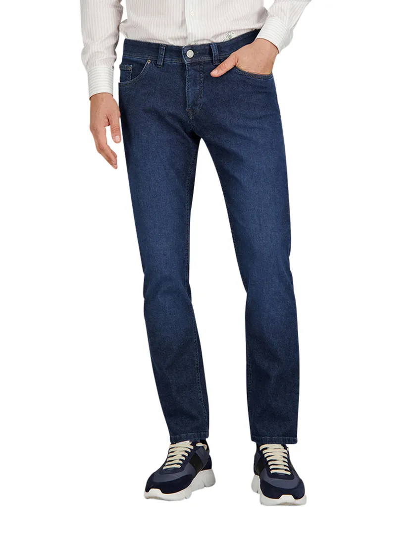 5 pocket jeans Gardeur blauw effen katoen Sandro