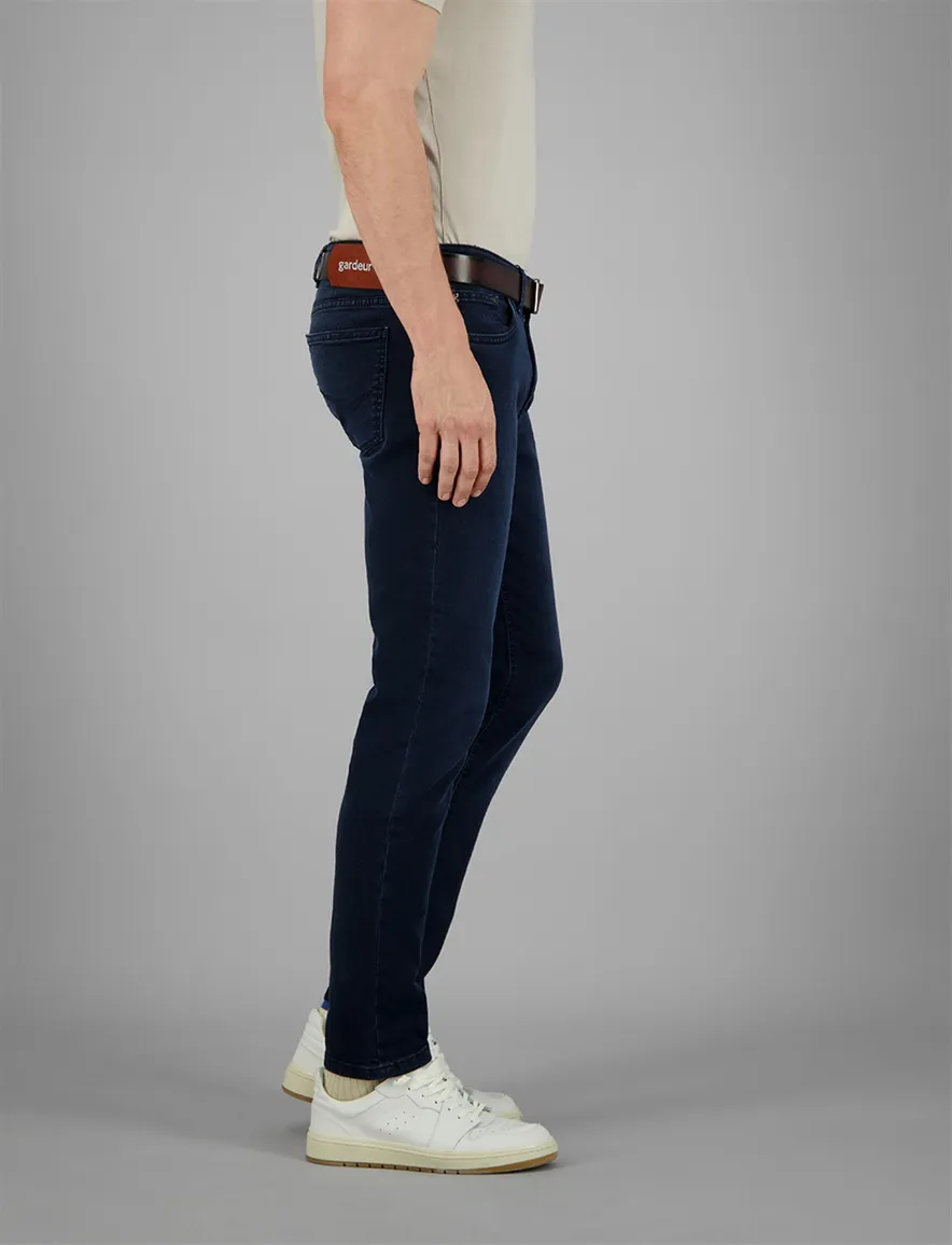pantalon Gardeur donkerblauw effen katoen Sandro