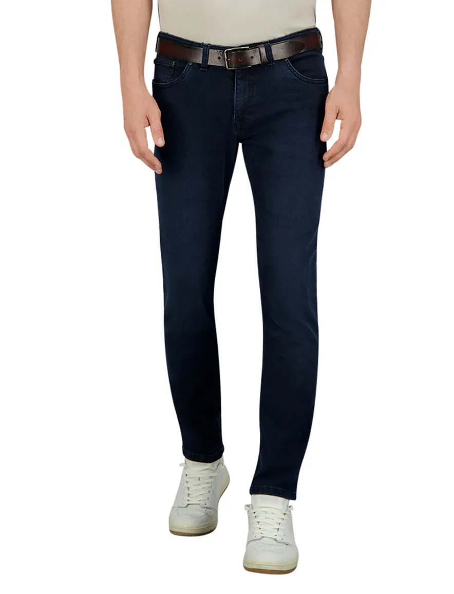 pantalon Gardeur donkerblauw effen katoen Sandro