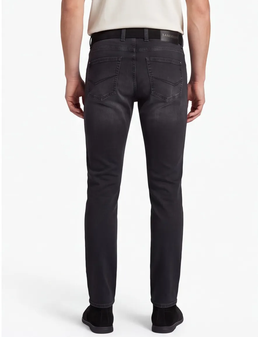 Gardeur pantalon grijs effen katoen