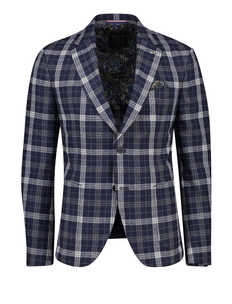 Colbert geruit donkerblauw Pierre Cardin slim fit