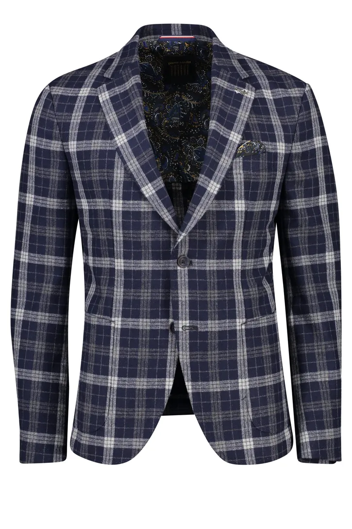 Pierre Cardin colbert slim fit navy geruit