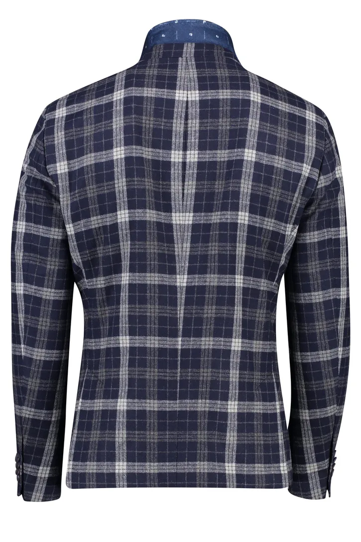 Pierre Cardin colbert slim fit navy geruit