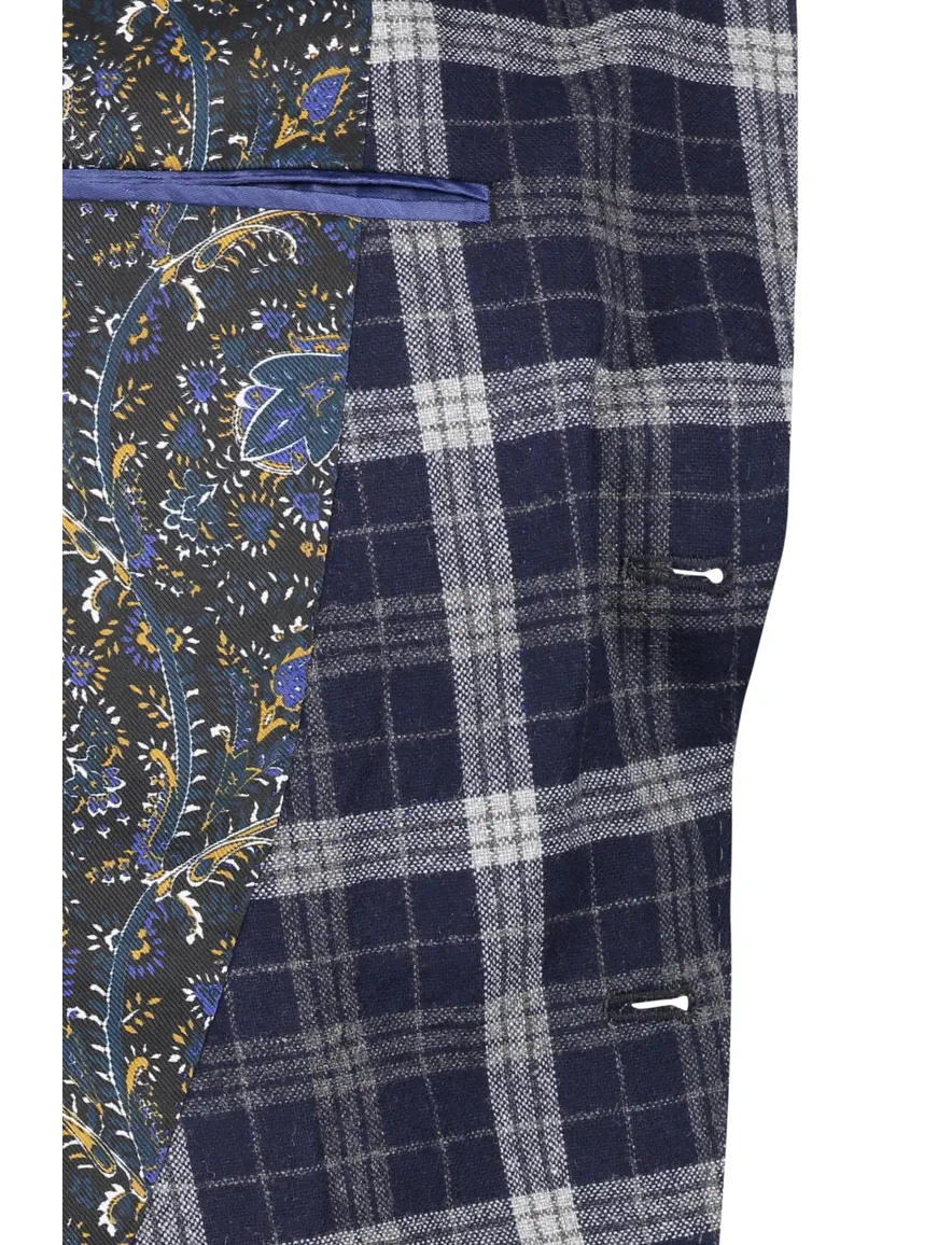 Colbert geruit donkerblauw Pierre Cardin slim fit