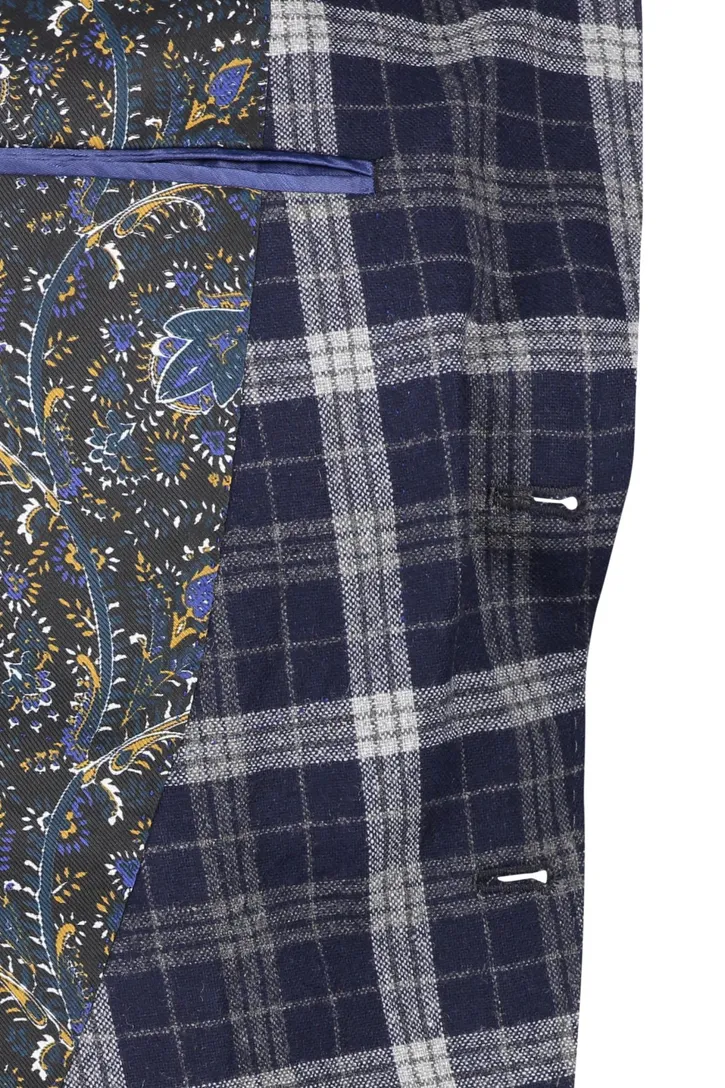 Pierre Cardin colbert slim fit navy geruit