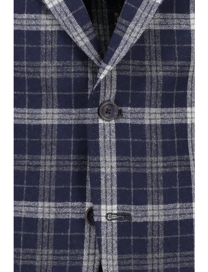 Colbert geruit donkerblauw Pierre Cardin slim fit