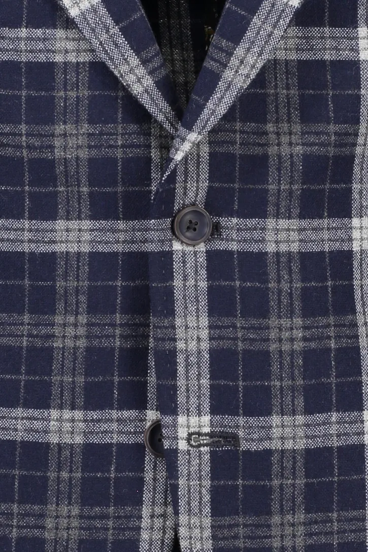 Pierre Cardin colbert slim fit navy geruit