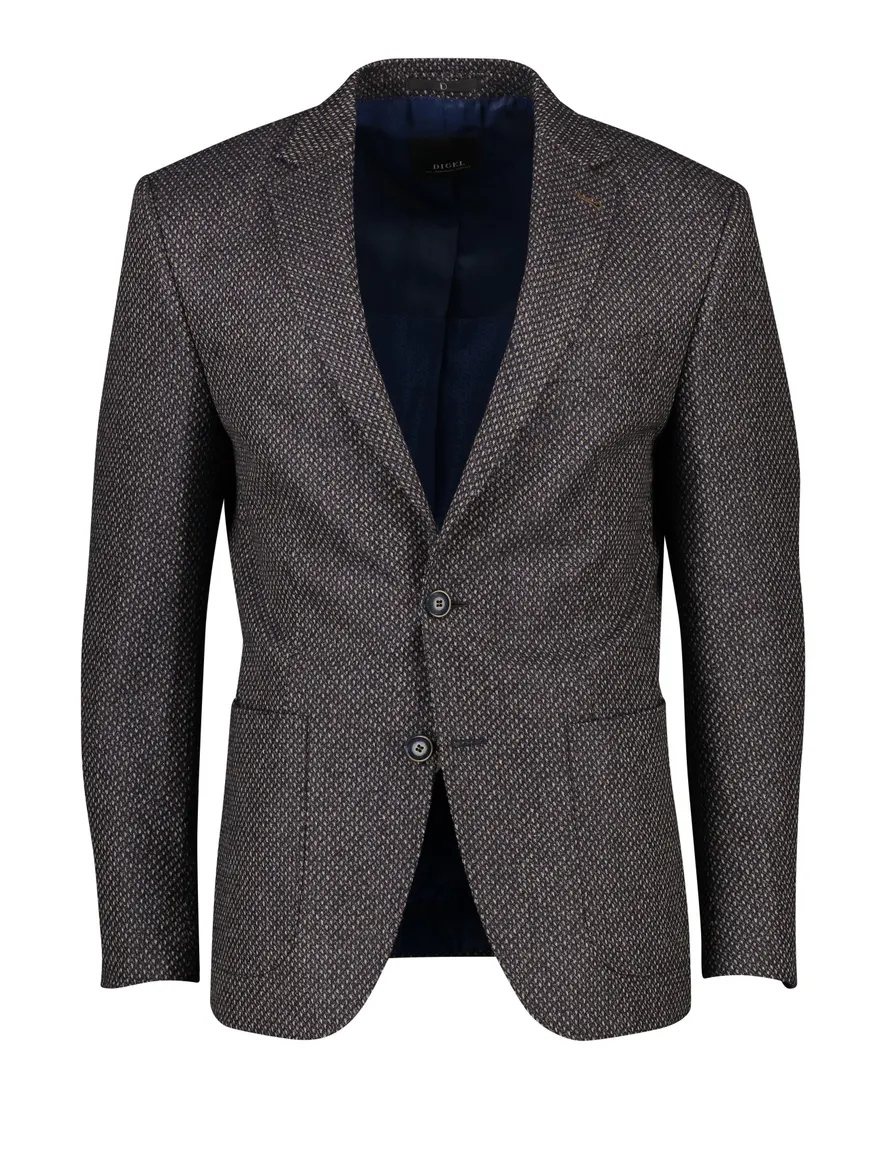 Digel colbert Edison-G print bruin blauw
