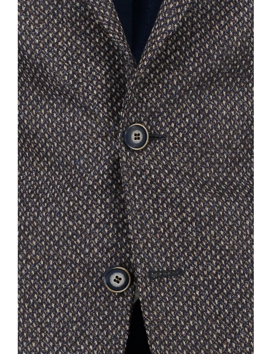 Digel colbert Edison-G print bruin blauw