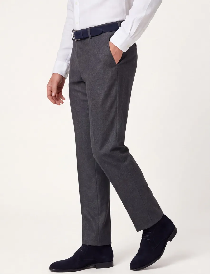 Hiltl wollen pantalon grijs effen wol