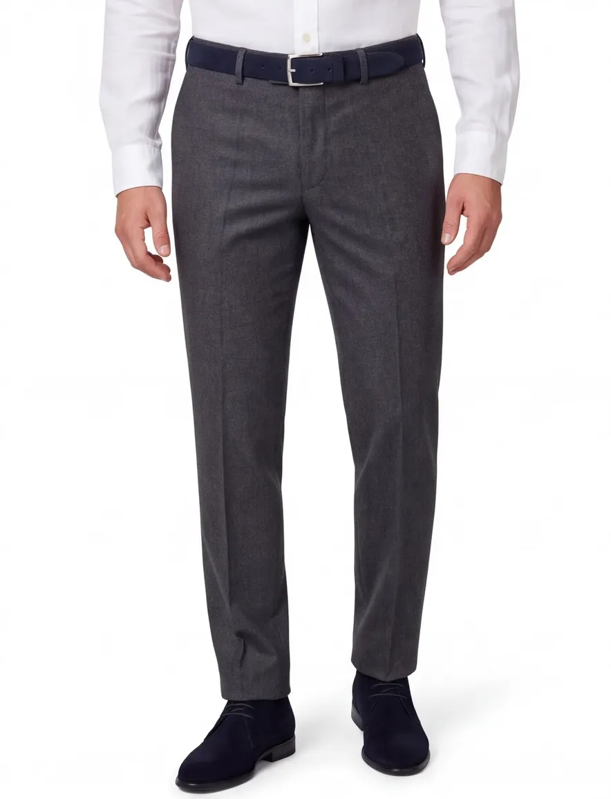 Hiltl wollen pantalon grijs effen wol