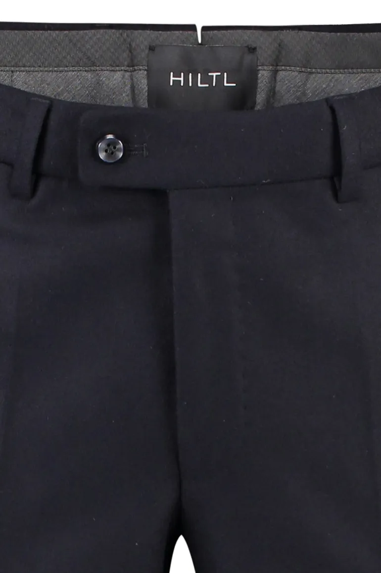 Hiltl wollen pantalon donkerblauw effen