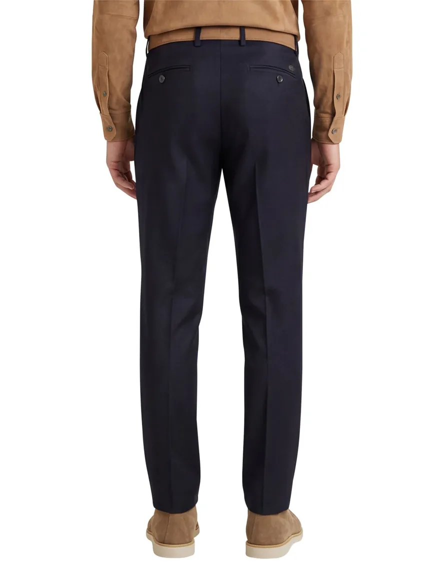 Hiltl wollen pantalon donkerblauw effen