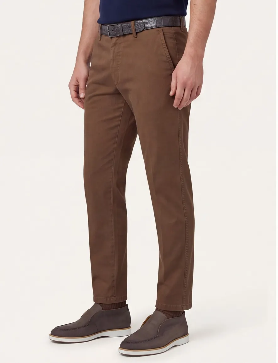 M.E.N.S. broek Madison effen bruin