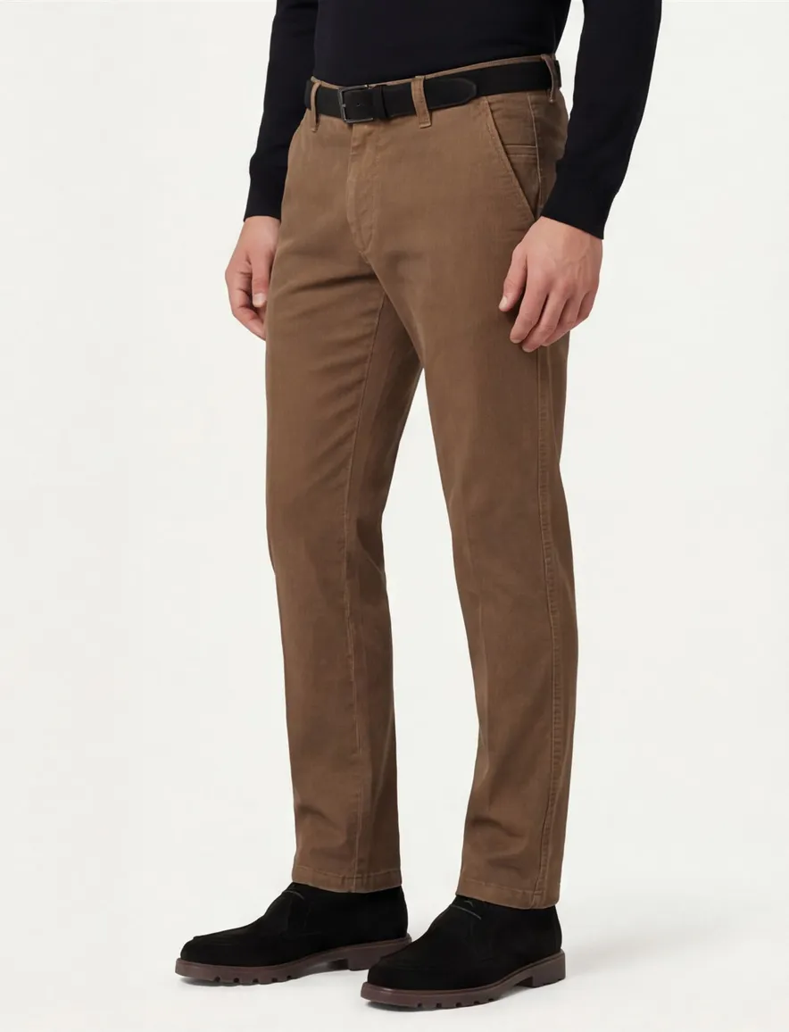 M.E.N.S. Meran katoenen chino bruin