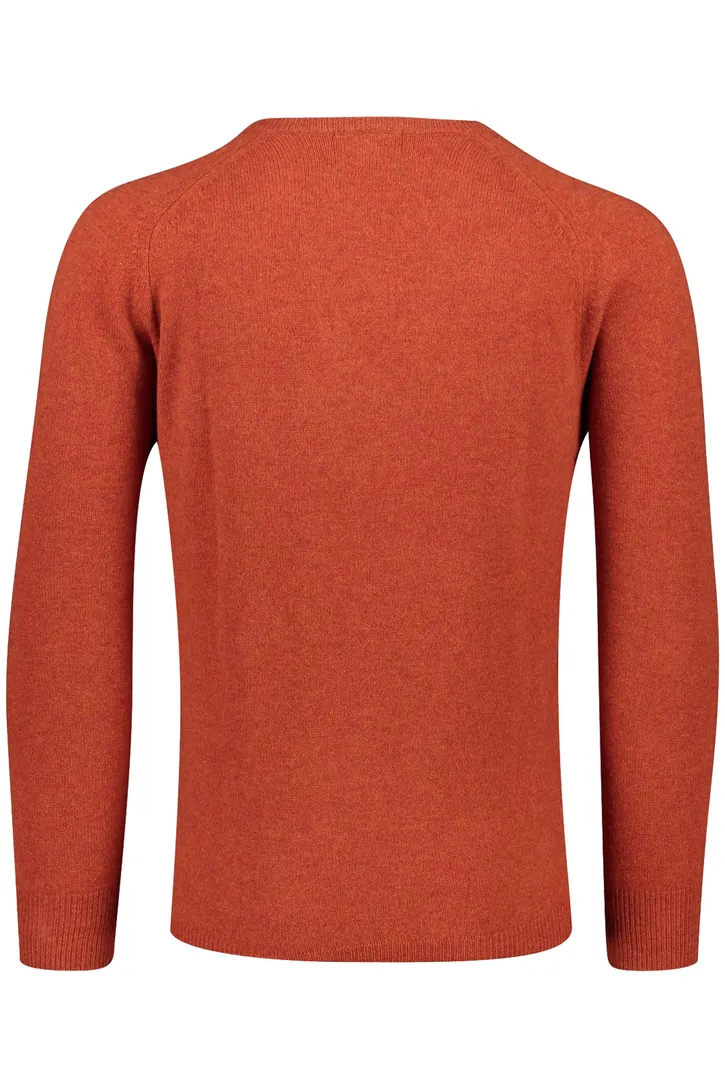 Alan Paine trui v-hals oranje effen lamswol, wol