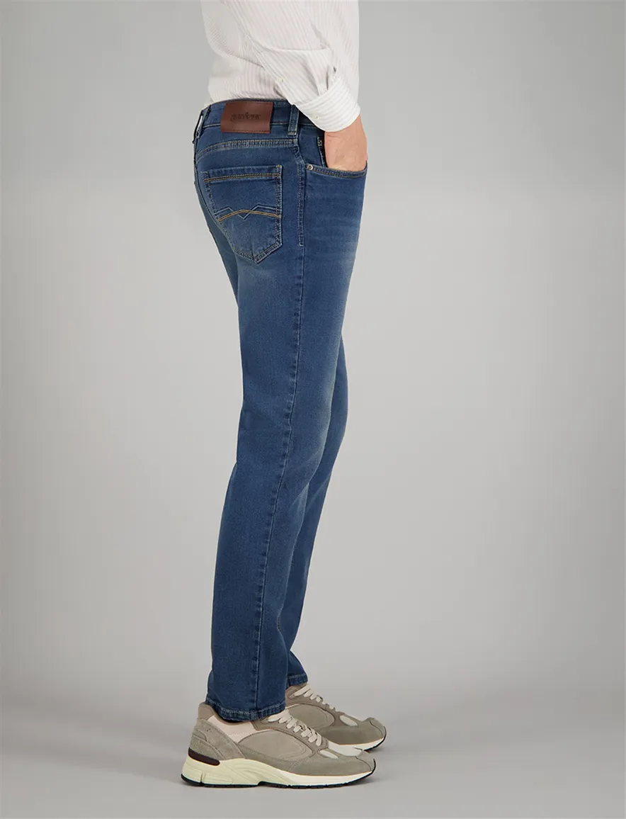 pantalon Gardeur blauw denim, katoen