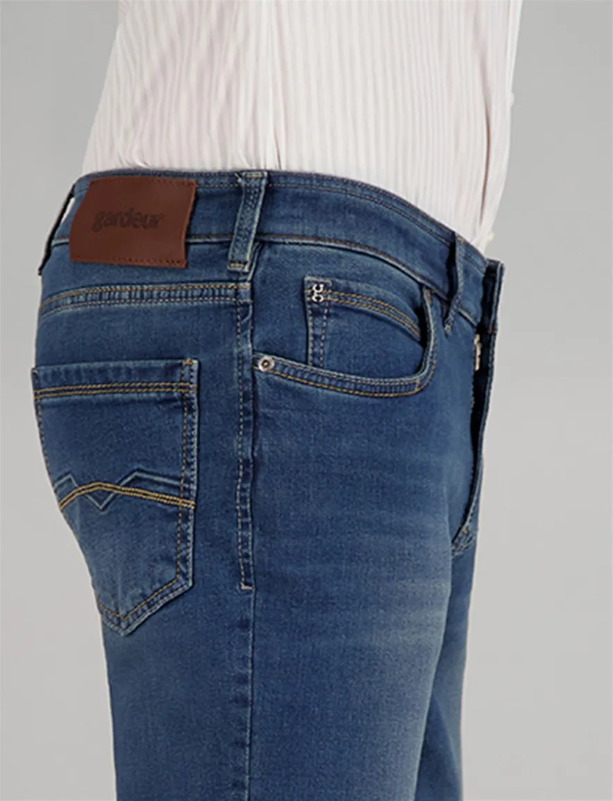 pantalon Gardeur blauw denim, katoen