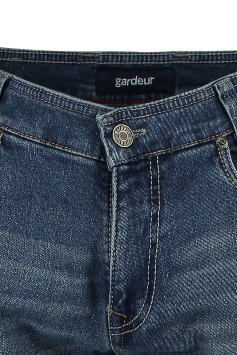 pantalon Gardeur blauw denim, katoen