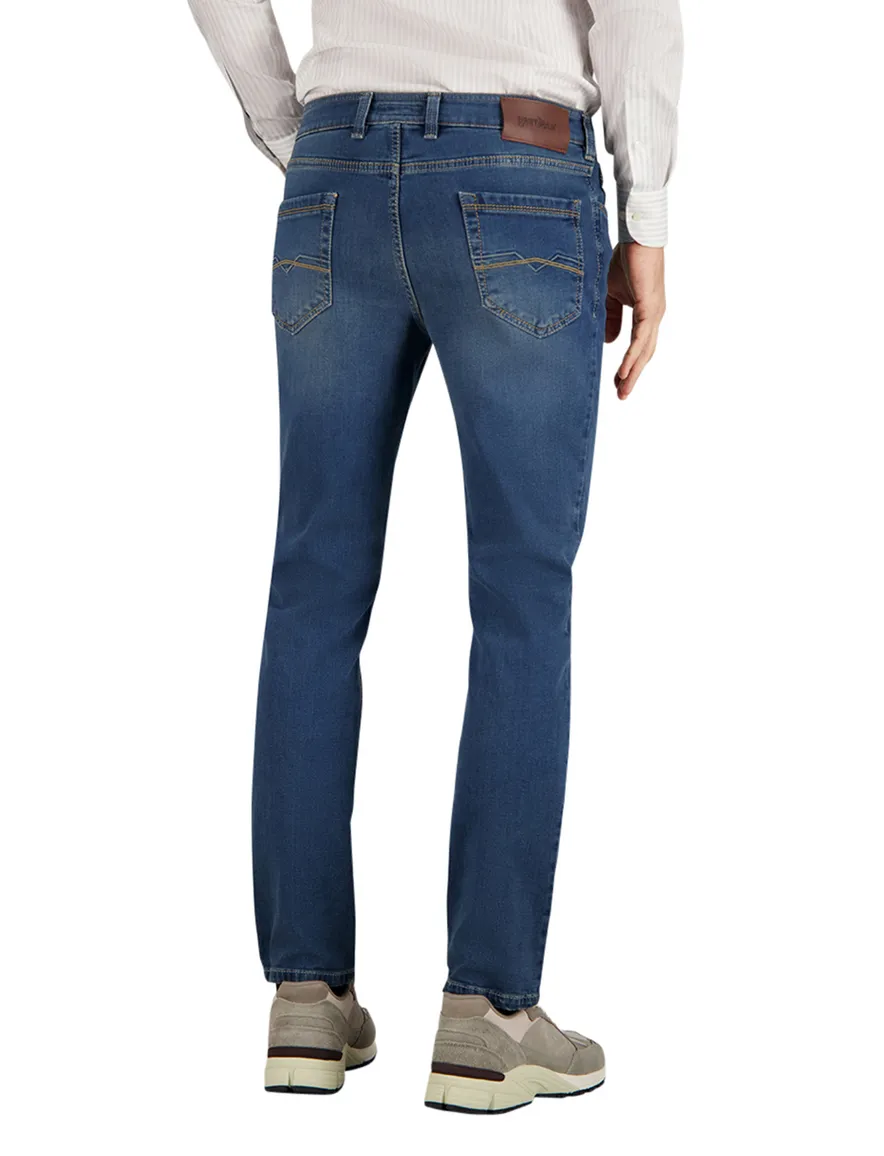 pantalon Gardeur blauw denim, katoen