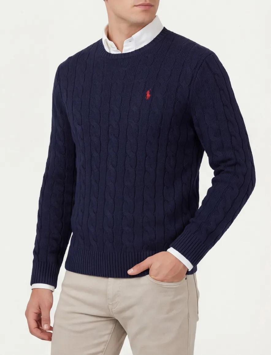 Ralph Lauren kabeltrui navy
