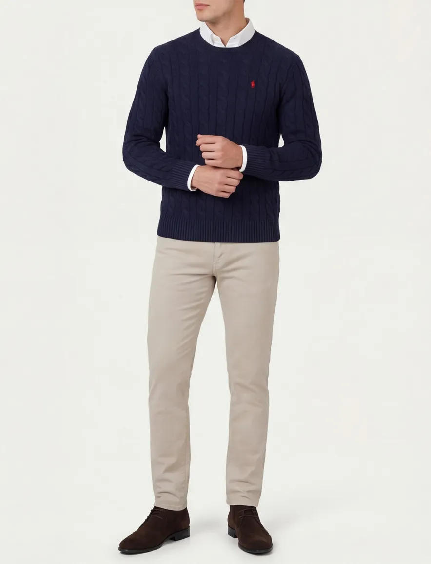Ralph Lauren kabeltrui navy