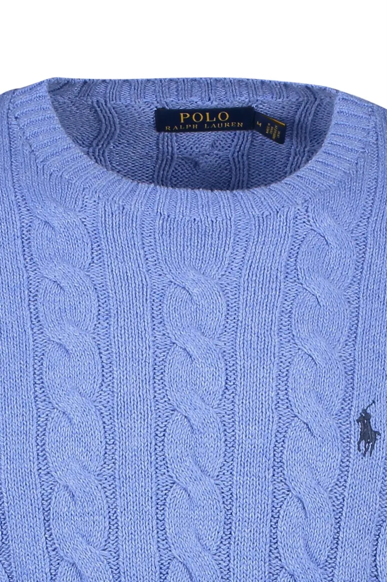 Ralph Lauren kabeltrui lichtblauw