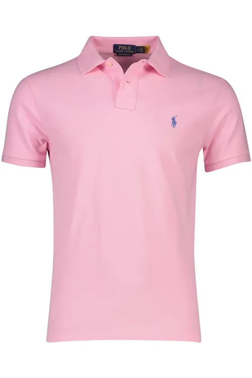Roze polo Ralph Lauren Custom Slim Fit